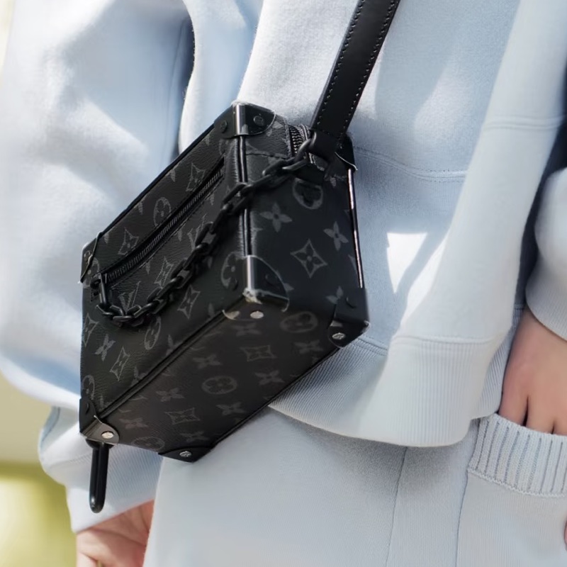 Louis Vuitton Mini Soft Trunk黑花盒子包 芯片款 尺寸18×13-30