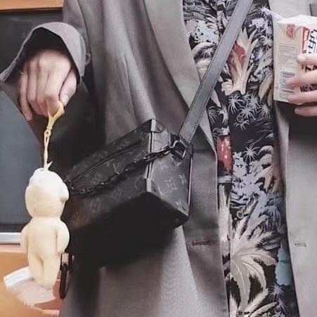 Louis Vuitton Mini Soft Trunk黑花盒子包 芯片款 尺寸18×13-2