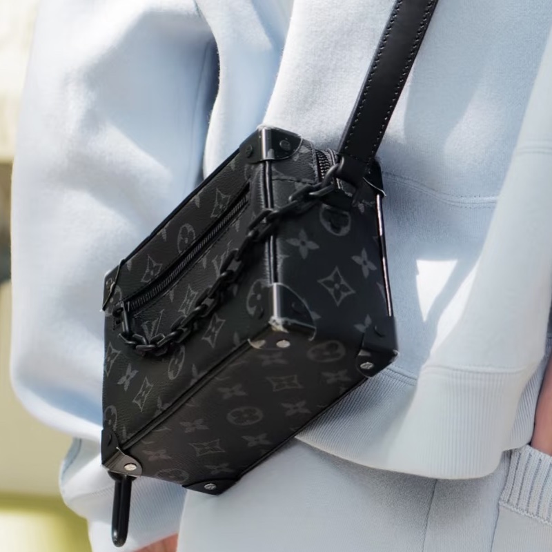 Louis Vuitton Mini Soft Trunk黑花盒子包 芯片款 尺寸18×13-5