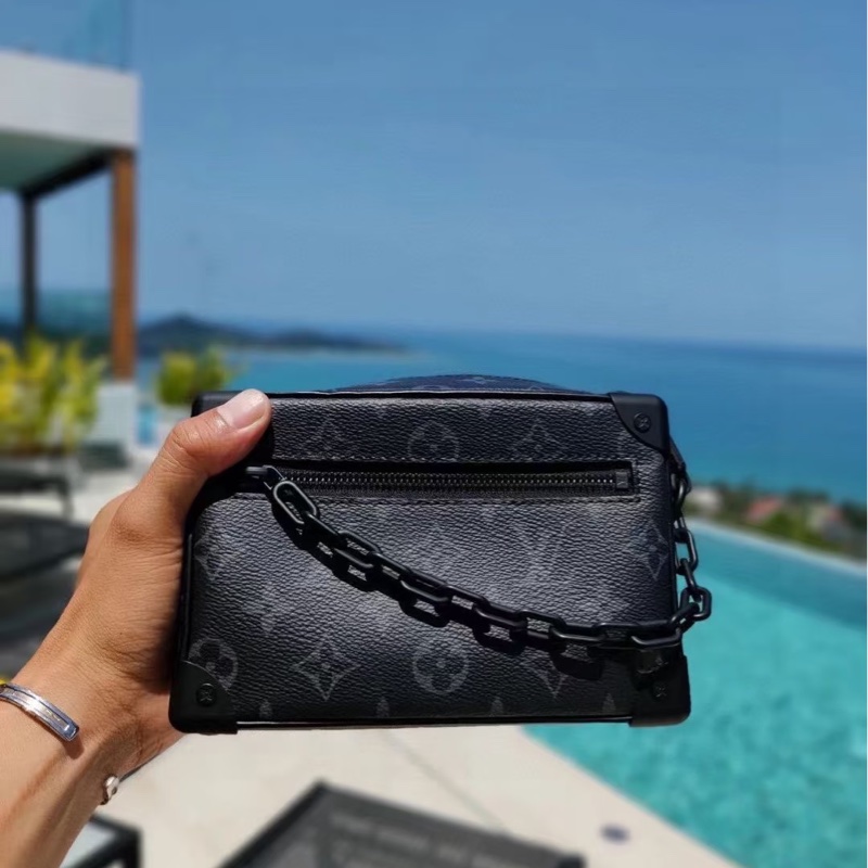 Louis Vuitton Mini Soft Trunk黑花盒子包 芯片款 尺寸18×13-34