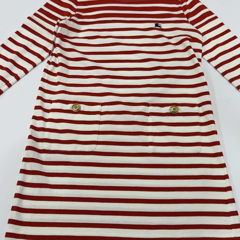 BURBERRY 金扣橫條戰馬口袋洋裝-7