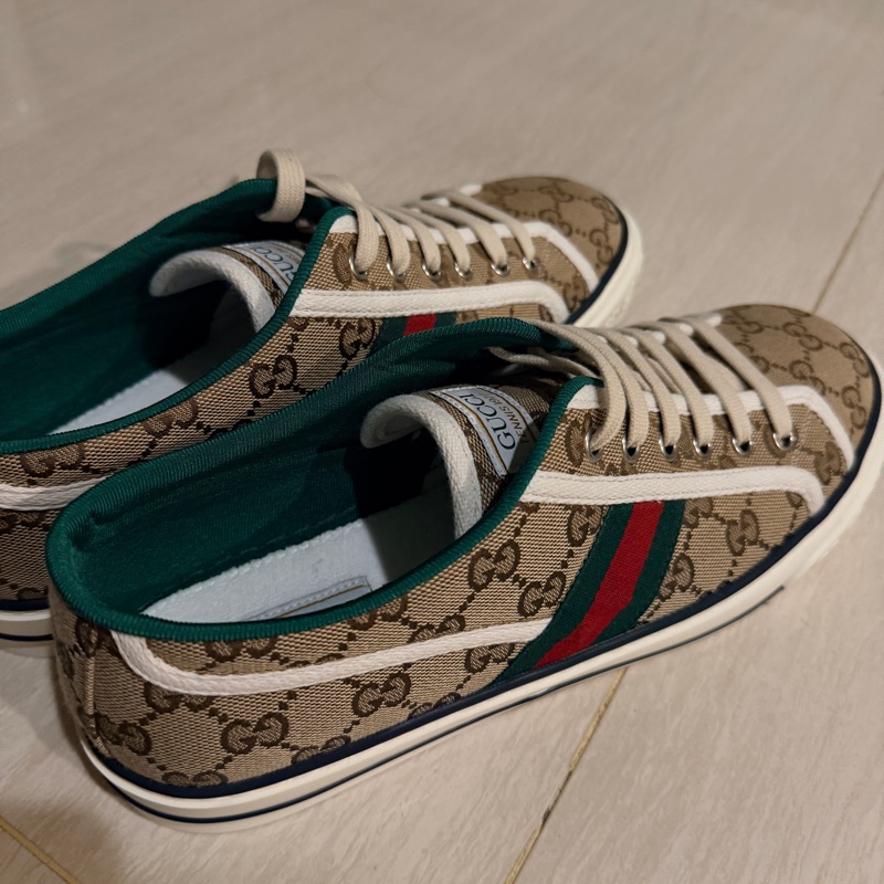 🔥【專櫃正品Gucci帆布鞋EU42.5】  男女皆可穿Gucci Men’s GG Tennis 1977 Sneake 全新正品保證-5