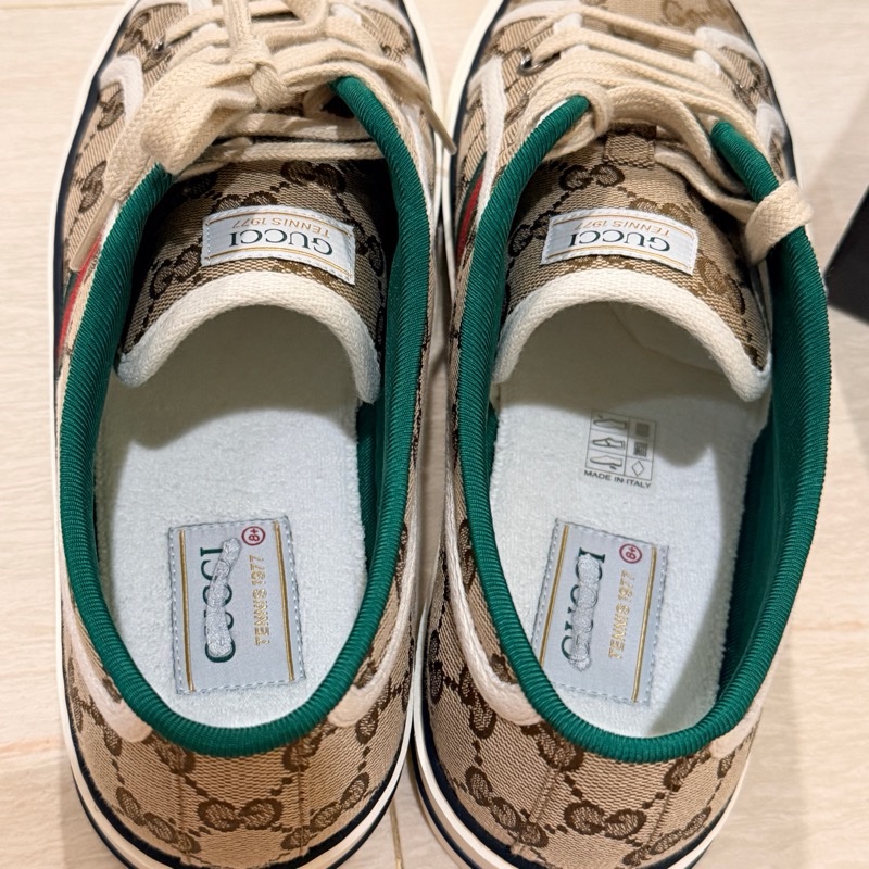 🔥【專櫃正品Gucci帆布鞋EU42.5】  男女皆可穿Gucci Men’s GG Tennis 1977 Sneake 全新正品保證-10