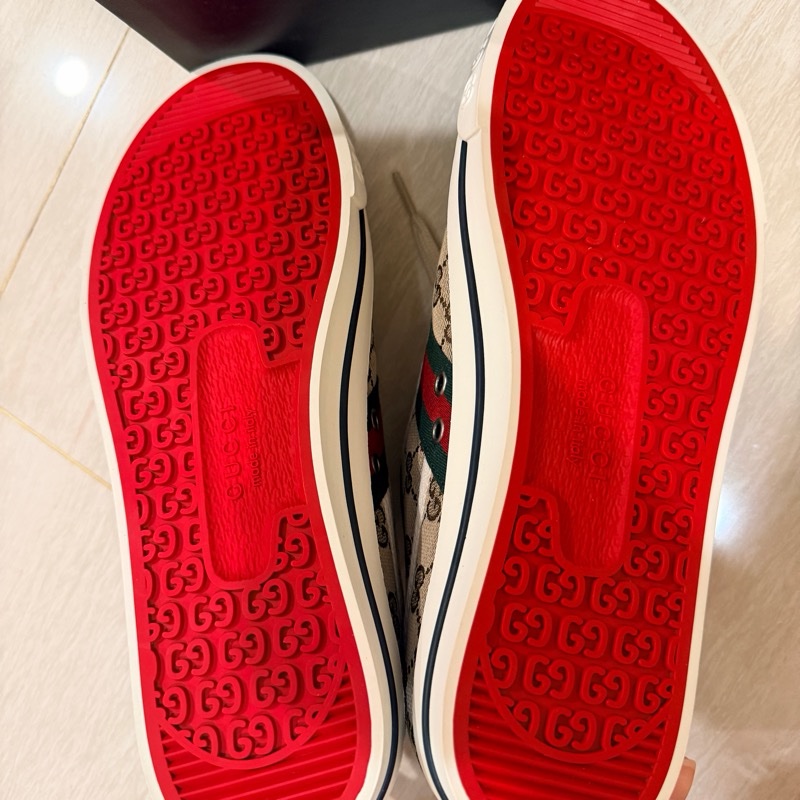 🔥【專櫃正品Gucci帆布鞋EU42.5】  男女皆可穿Gucci Men’s GG Tennis 1977 Sneake 全新正品保證-11