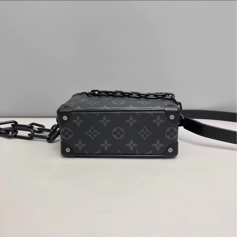 男女通殺😍Lv路易威登mini soft trunk黑色老花盒子包單肩斜挎包-10