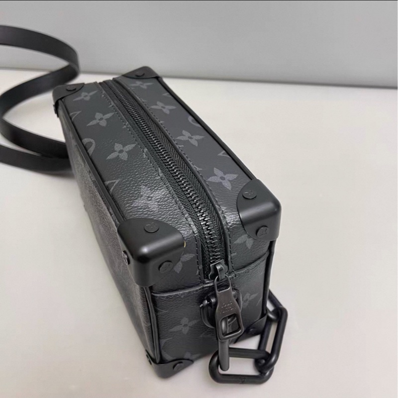 男女通殺😍Lv路易威登mini soft trunk黑色老花盒子包單肩斜挎包-20