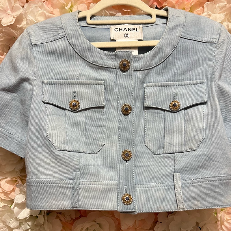 Chanel牛仔短袖36碼-0
