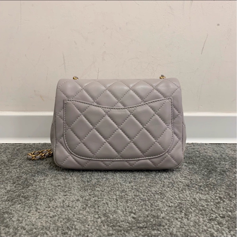 超低價金球❤️🔥❤️🔥Chanel香奈兒高級灰金扣金球Cf方胖子單肩斜挎包-4