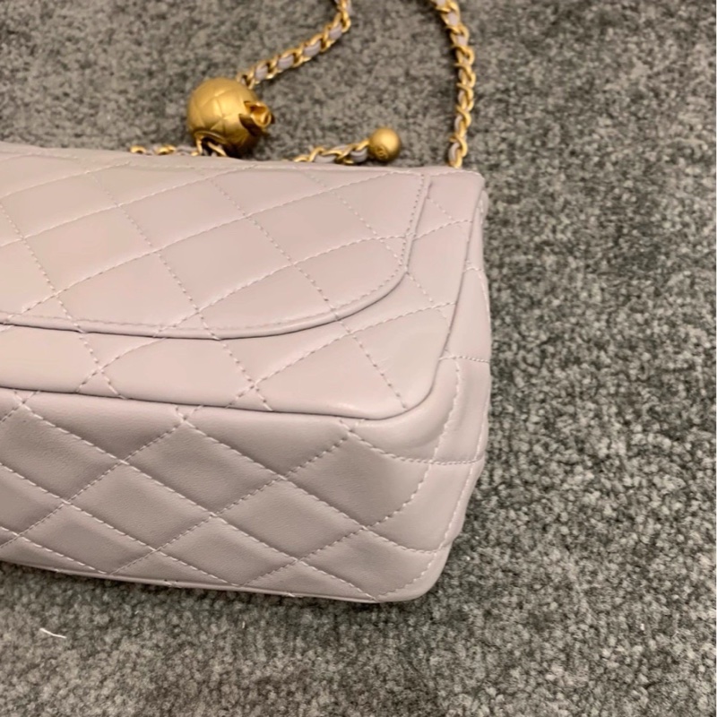 超低價金球❤️🔥❤️🔥Chanel香奈兒高級灰金扣金球Cf方胖子單肩斜挎包-9
