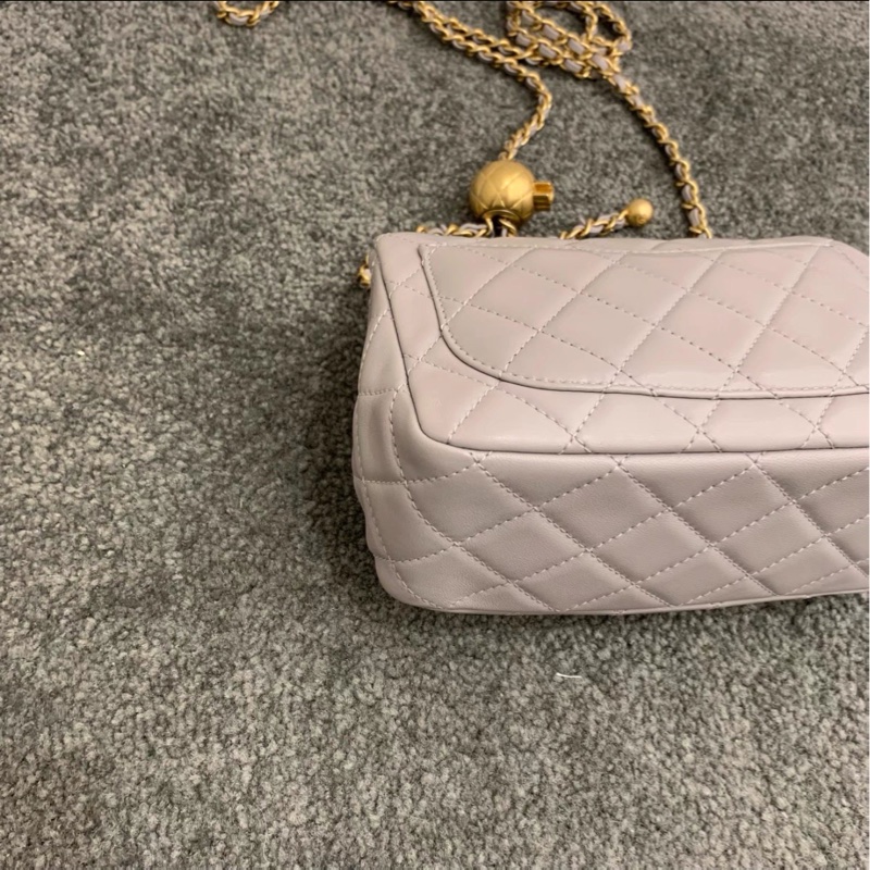 超低價金球❤️🔥❤️🔥Chanel香奈兒高級灰金扣金球Cf方胖子單肩斜挎包-10