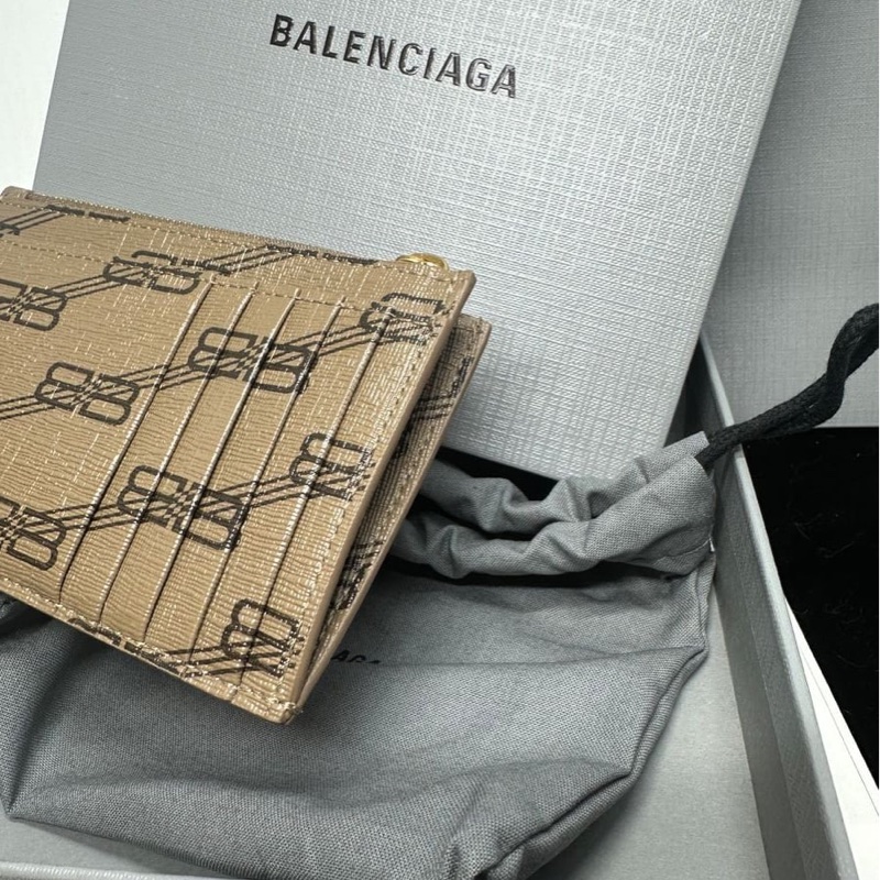 巴黎世家卡夾 短夾 大地色系皮革 全新 Balenciaga brown monogram card holder-10