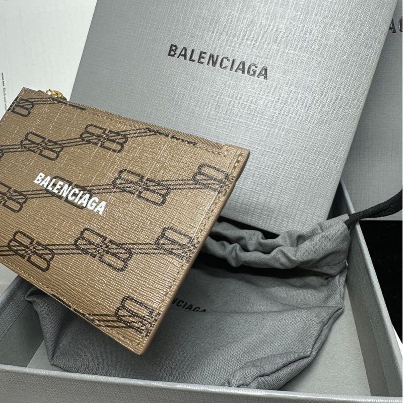巴黎世家卡夾 短夾 大地色系皮革 全新 Balenciaga brown monogram card holder-13