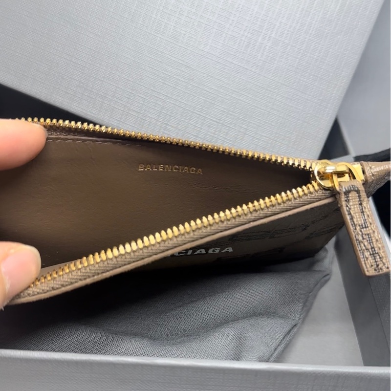巴黎世家卡夾 短夾 大地色系皮革 全新 Balenciaga brown monogram card holder-15