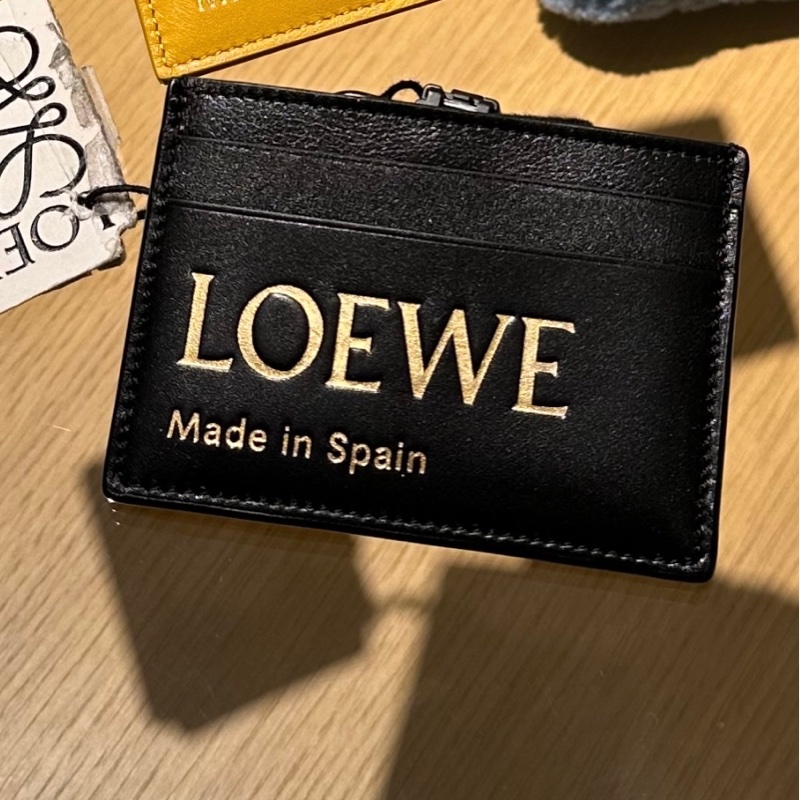 羅爾威卡夾 短夾 黑色 皮革 閒置 Loewe card holder black leather-4