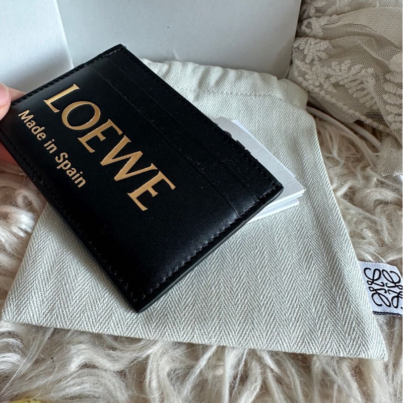 羅爾威卡夾 短夾 黑色 皮革 閒置 Loewe card holder black leather-7