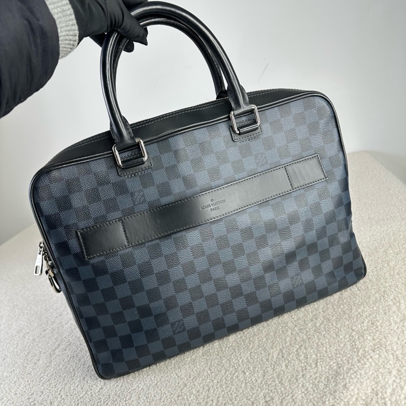 LV porte documents棋盤格公文包 藍黑色棋盤格 95新-2