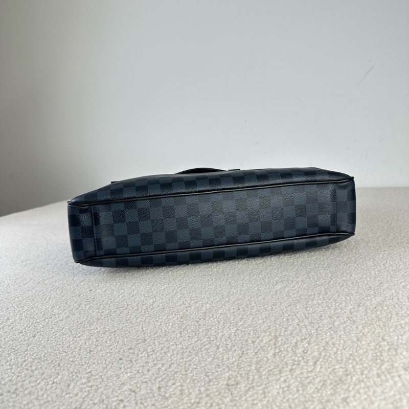 LV porte documents棋盤格公文包 藍黑色棋盤格 95新-7