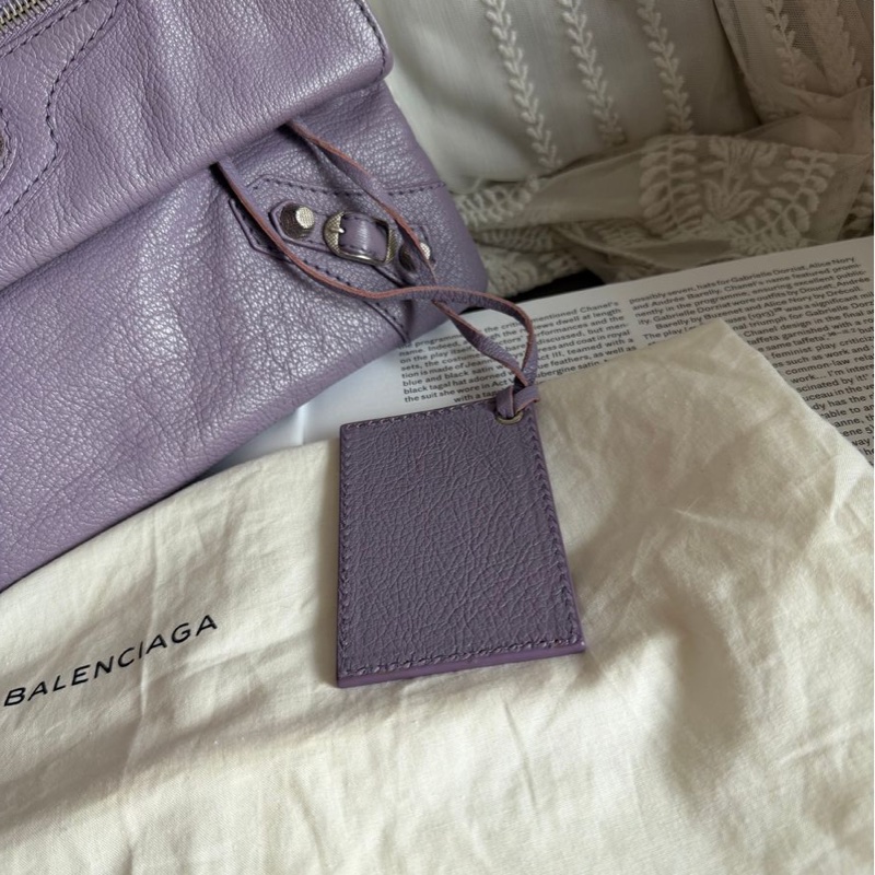 巴黎世家薰衣草色 手包 手提包機車包 皮革 balenciaga lavender purple Lambskin Motocross Giant 12 silver Envelope Clutch Bag 超夢幻顏色-3