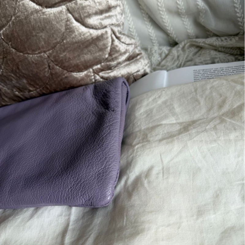 巴黎世家薰衣草色 手包 手提包機車包 皮革 balenciaga lavender purple Lambskin Motocross Giant 12 silver Envelope Clutch Bag 超夢幻顏色-13