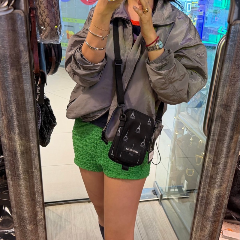 巴黎世家 斜挎包 側背包 黑色尼龍 埃菲爾鐵塔  肩背包 斜挎包 相機包 Balenciaga black nylon Eiffel tower explorer crossbody bag 男裝 女裝 黑色-6