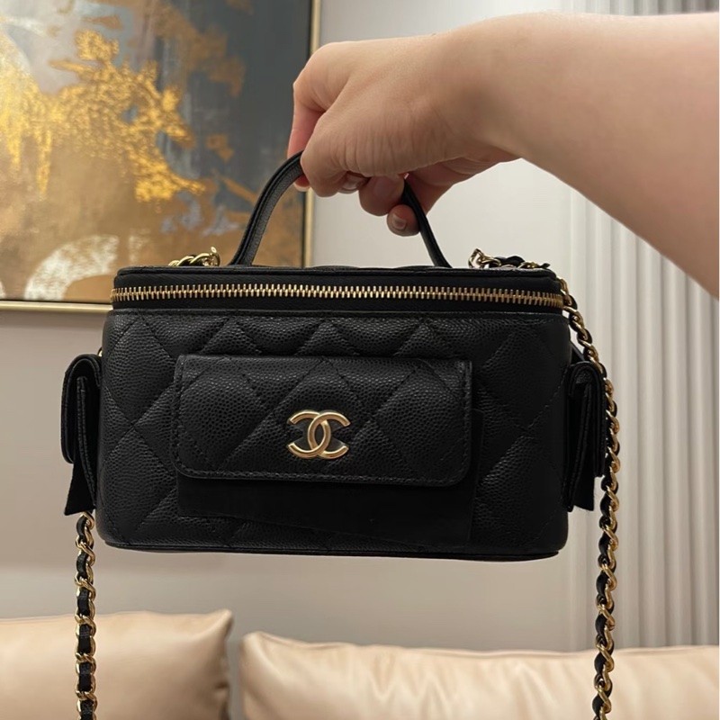 CHANEL黑荔枝牛皮盒包-1