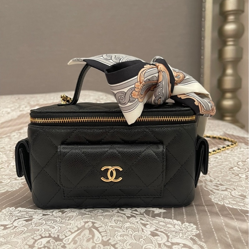 CHANEL黑荔枝牛皮盒包-2