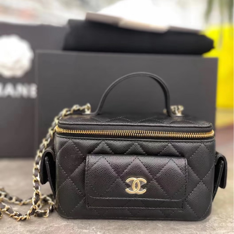 CHANEL黑荔枝牛皮盒包-4