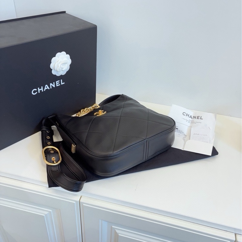 ✨Chanel 21K 黑色嬉皮Hobo 閒置新 芯片款小號🖤-7