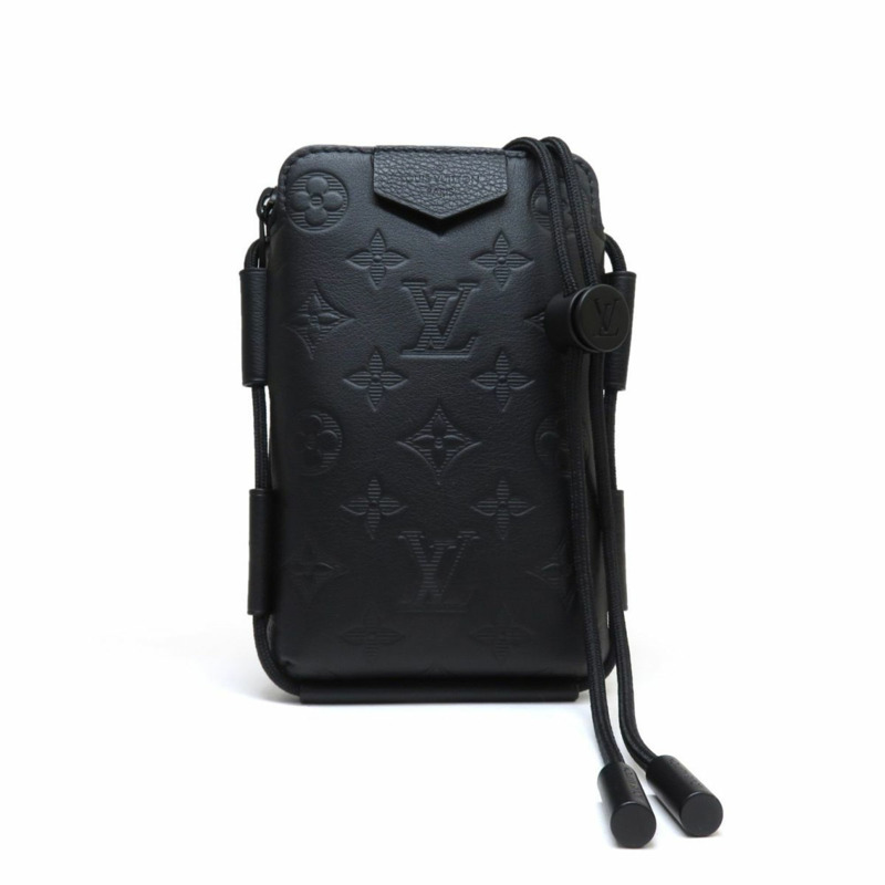 路易威登 Monogram Shadow 繫帶手拿包 M12601 單肩包-0