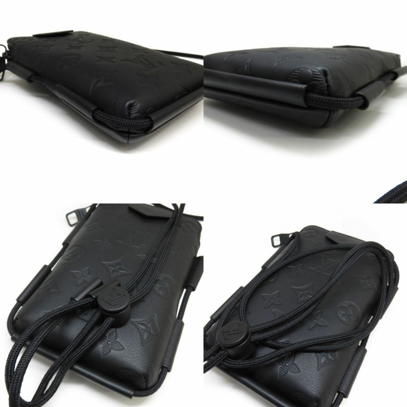 路易威登 Monogram Shadow 繫帶手拿包 M12601 單肩包-7