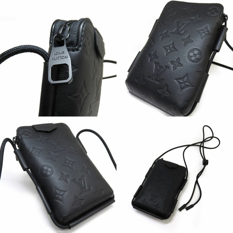 路易威登 Monogram Shadow 繫帶手拿包 M12601 單肩包-8