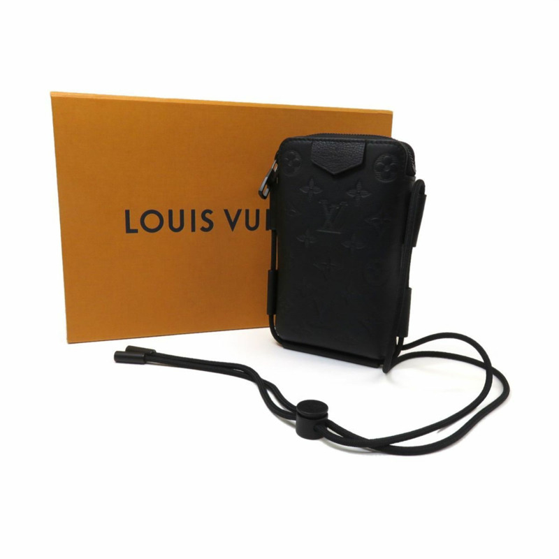 路易威登 Monogram Shadow 繫帶手拿包 M12601 單肩包-9