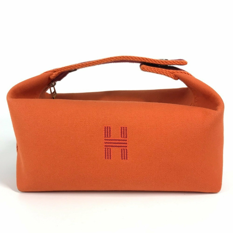 愛馬仕 Brides à Brac PM 化妝包手袋帆布女款橘色-0