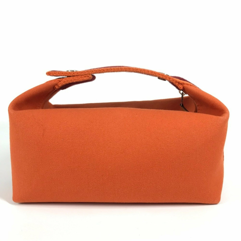 愛馬仕 Brides à Brac PM 化妝包手袋帆布女款橘色-1