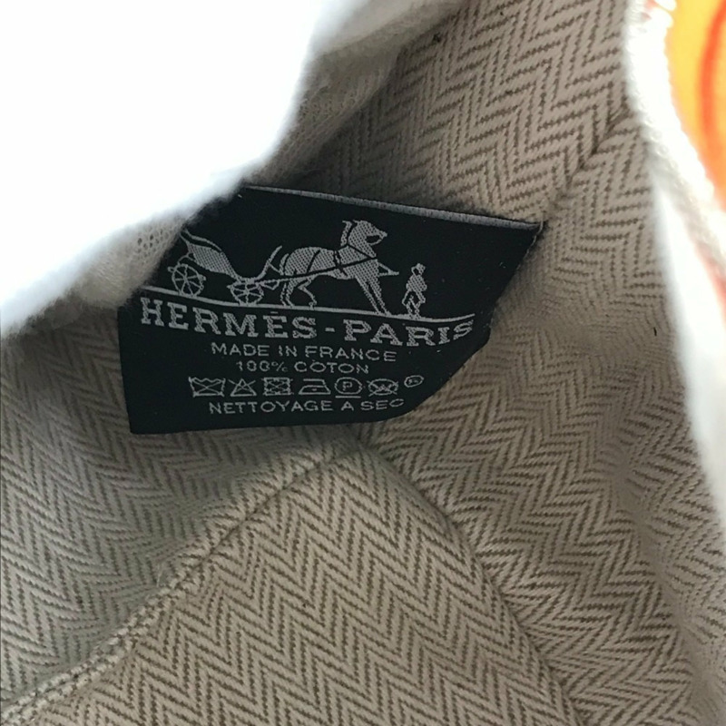 愛馬仕 Brides à Brac PM 化妝包手袋帆布女款橘色-13