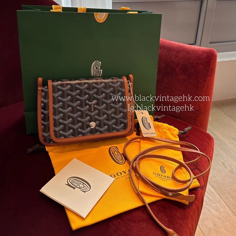 Goyard 戈雅 三層信封包 斜挎包 側背包 手提包 肩背包 黑色棕色 經典顏色 全新連法國專櫃收據副本 goyard Plumet bag black and brown-5