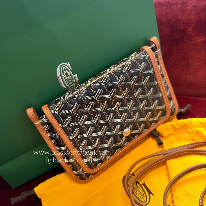 Goyard 戈雅 三層信封包 斜挎包 側背包 手提包 肩背包 黑色棕色 經典顏色 全新連法國專櫃收據副本 goyard Plumet bag black and brown-7