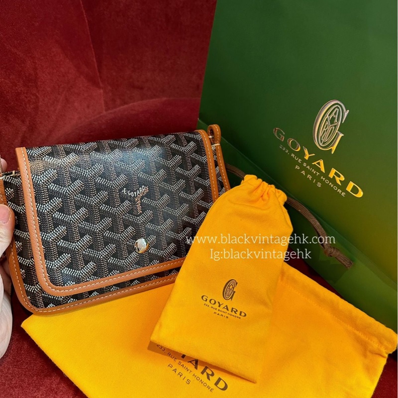 Goyard 戈雅 三層信封包 斜挎包 側背包 手提包 肩背包 黑色棕色 經典顏色 全新連法國專櫃收據副本 goyard Plumet bag black and brown-8