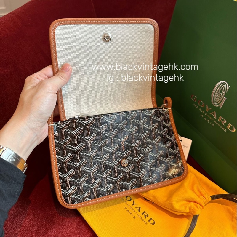 Goyard 戈雅 三層信封包 斜挎包 側背包 手提包 肩背包 黑色棕色 經典顏色 全新連法國專櫃收據副本 goyard Plumet bag black and brown-10
