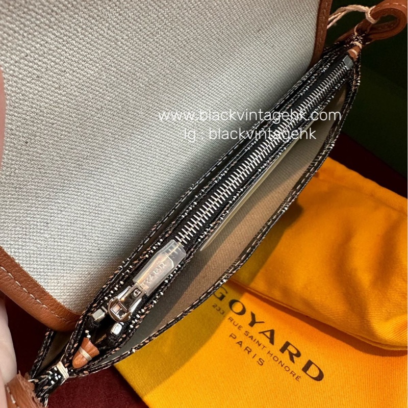 Goyard 戈雅 三層信封包 斜挎包 側背包 手提包 肩背包 黑色棕色 經典顏色 全新連法國專櫃收據副本 goyard Plumet bag black and brown-11