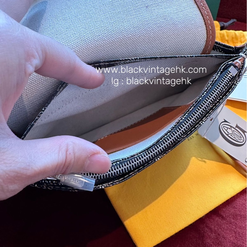 Goyard 戈雅 三層信封包 斜挎包 側背包 手提包 肩背包 黑色棕色 經典顏色 全新連法國專櫃收據副本 goyard Plumet bag black and brown-12