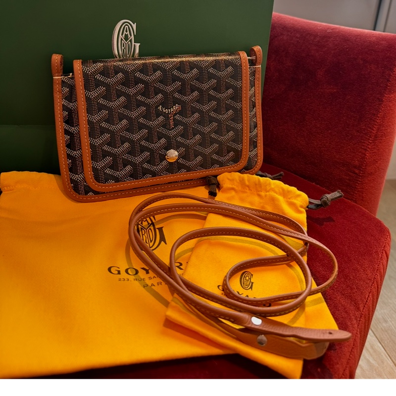 Goyard 戈雅 三層信封包 斜挎包 側背包 手提包 肩背包 黑色棕色 經典顏色 全新連法國專櫃收據副本 goyard Plumet bag black and brown-1