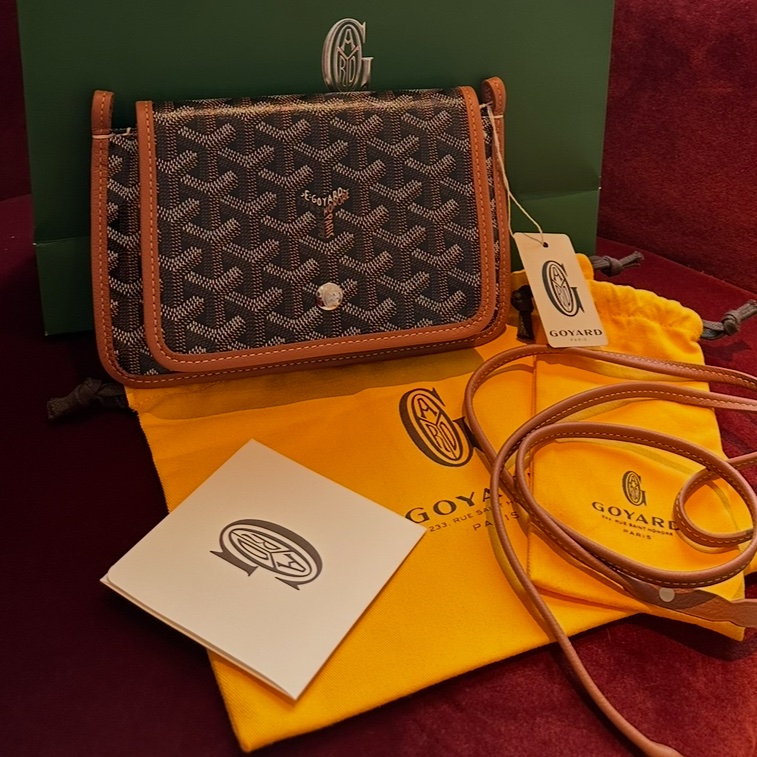 Goyard 戈雅 三層信封包 斜挎包 側背包 手提包 肩背包 黑色棕色 經典顏色 全新連法國專櫃收據副本 goyard Plumet bag black and brown-5