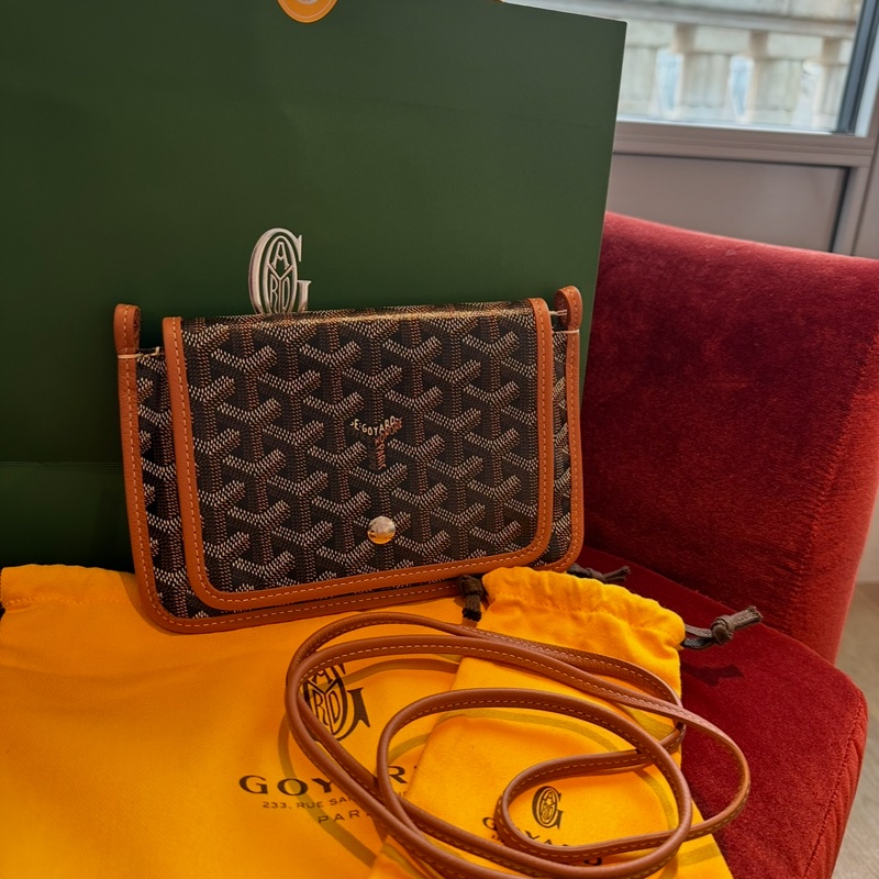 Goyard 戈雅 三層信封包 斜挎包 側背包 手提包 肩背包 黑色棕色 經典顏色 全新連法國專櫃收據副本 goyard Plumet bag black and brown-6