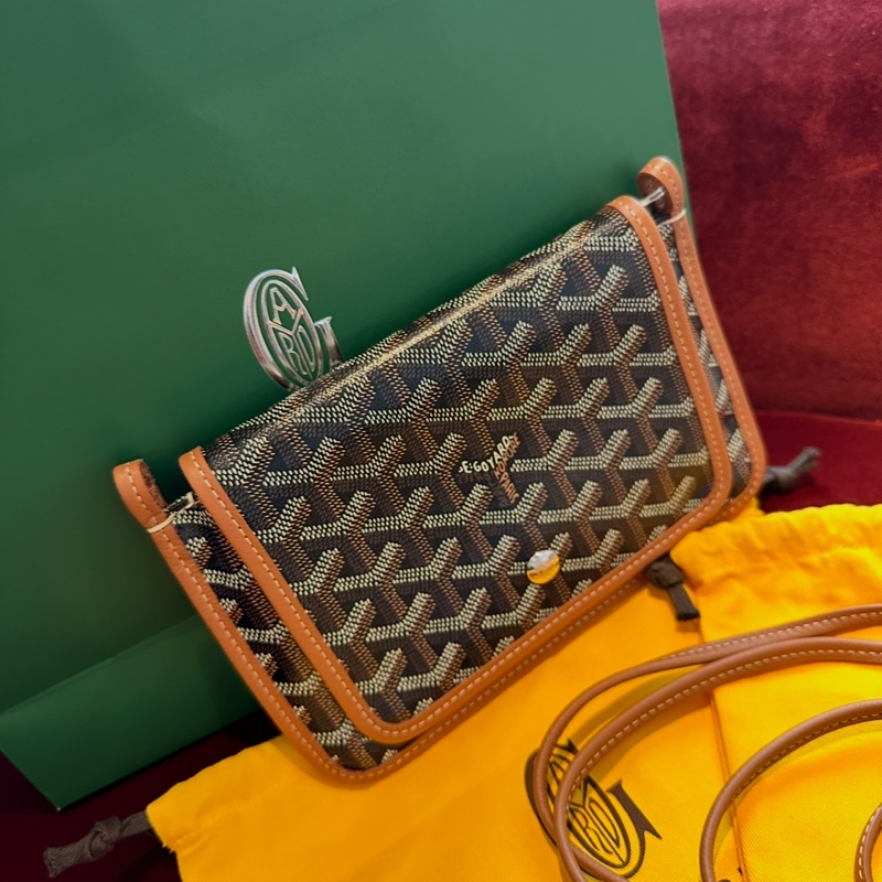 Goyard 戈雅 三層信封包 斜挎包 側背包 手提包 肩背包 黑色棕色 經典顏色 全新連法國專櫃收據副本 goyard Plumet bag black and brown-8