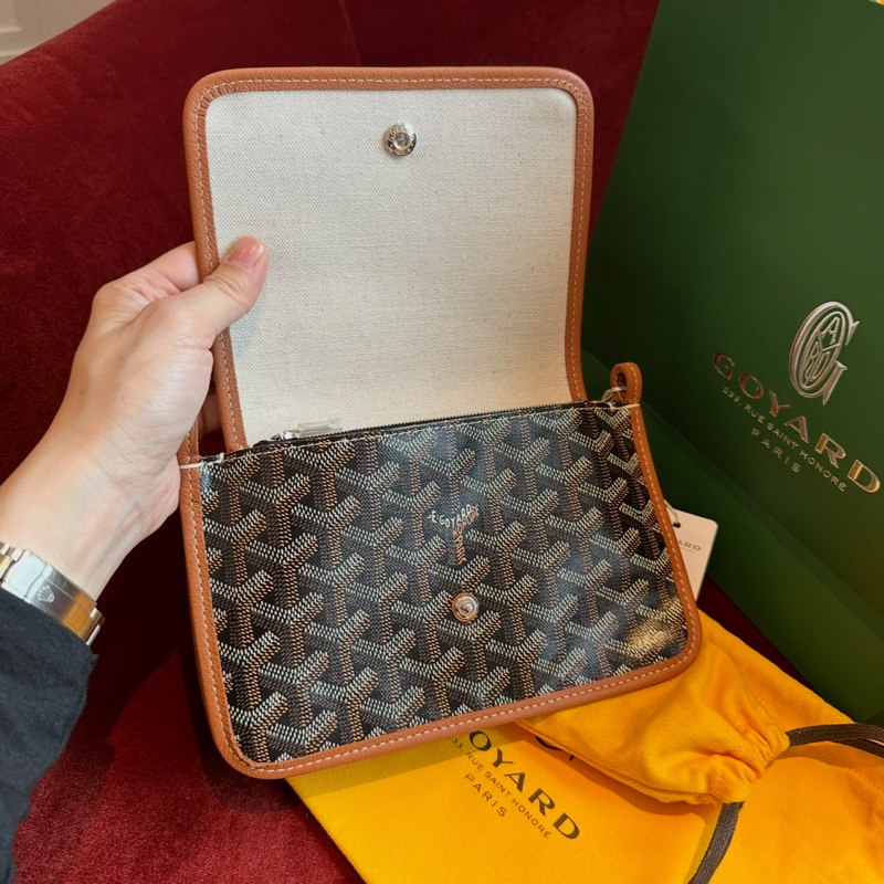 Goyard 戈雅 三層信封包 斜挎包 側背包 手提包 肩背包 黑色棕色 經典顏色 全新連法國專櫃收據副本 goyard Plumet bag black and brown-14