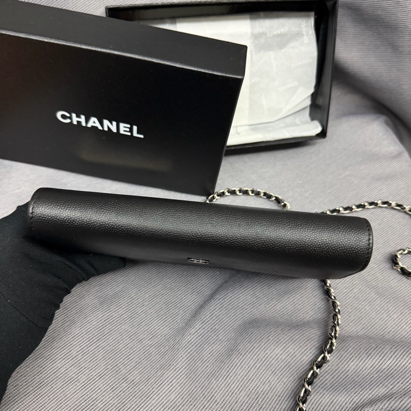 Chanel 黑銀長銀包/WOC-14