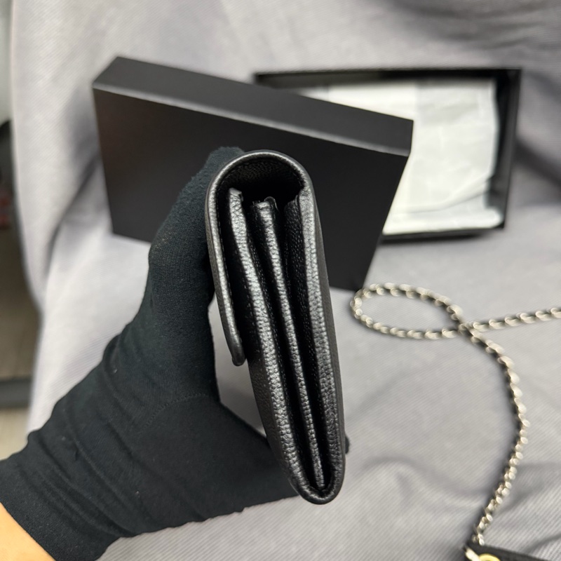 Chanel 黑銀長銀包/WOC-16