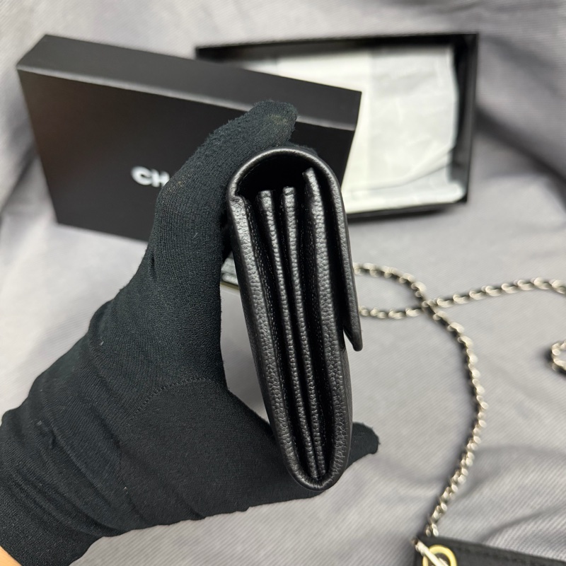 Chanel 黑銀長銀包/WOC-17