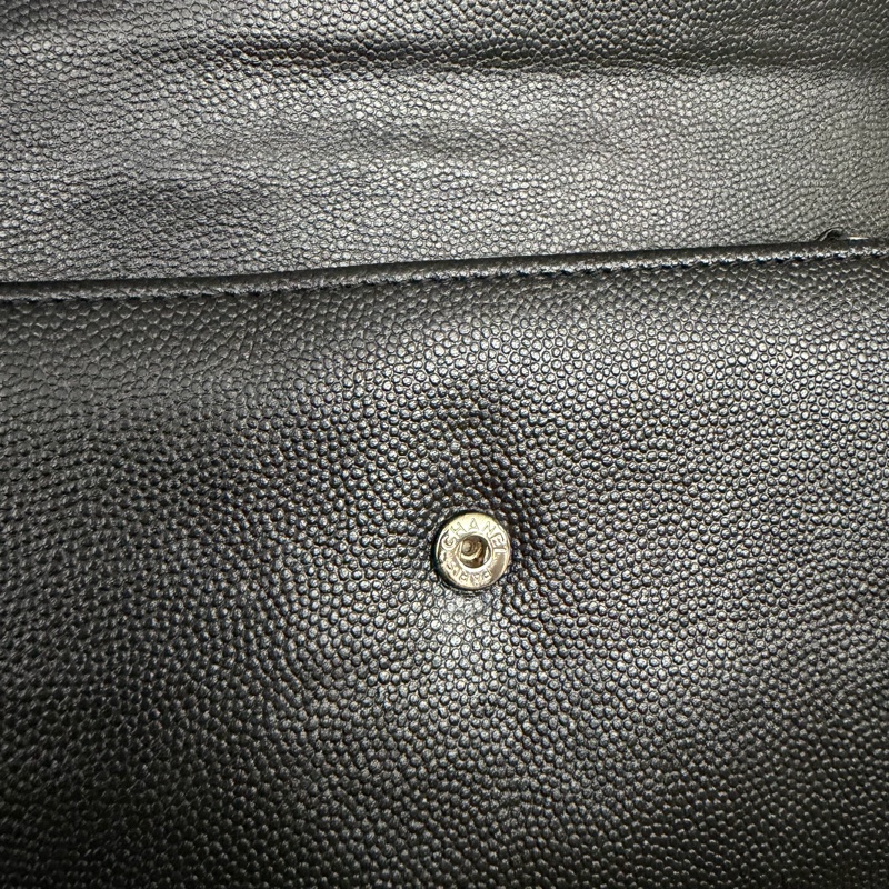 Chanel 黑銀長銀包/WOC-48